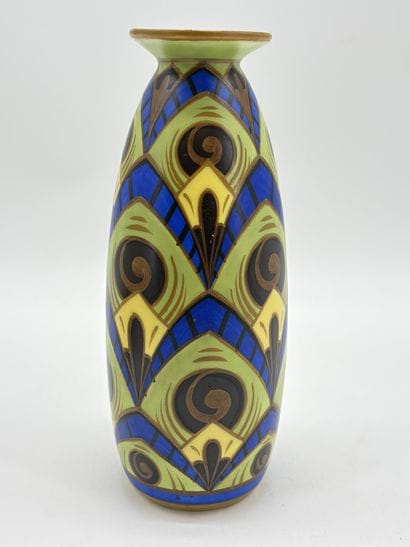 Charles CATTEAU (1880-1966). Vase Boch Keramis...