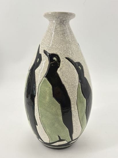 Charles CATTEAU (1880-1966). Vase Boch Keramis...