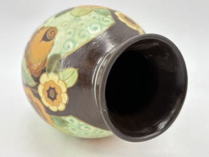 Charles CATTEAU (1880-1966). Vase Boch Keramis...
