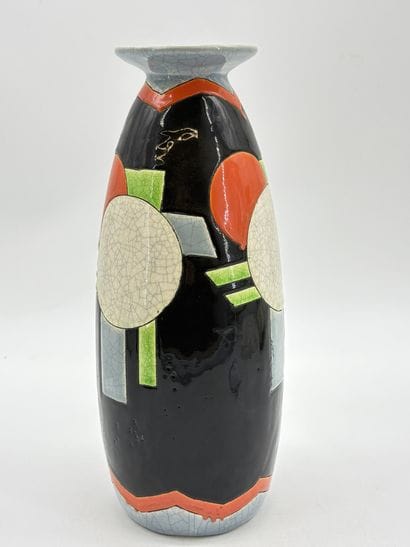 Charles CATTEAU (1880-1966). Vase Boch Keramis...