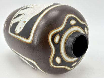 Charles CATTEAU (1880-1966). Vase Boch Keramis...