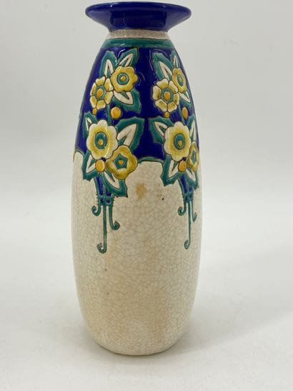 Charles CATTEAU (1880-1966). Vase Boch Keramis...