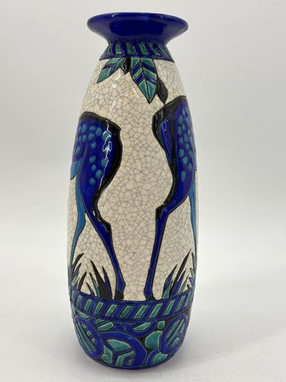 Charles CATTEAU (1880-1966). Vase Boch Keramis...