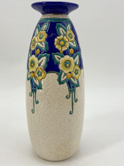 Charles CATTEAU (1880-1966). Vase Boch Keramis...