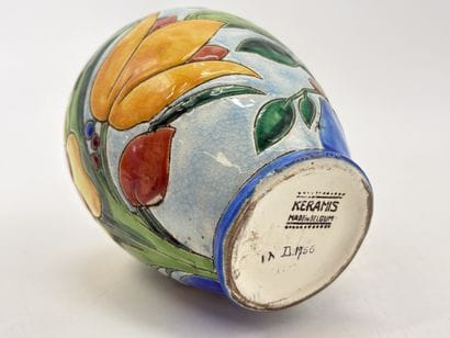 Charles CATTEAU (1880-1966). Vase Boch Keramis...