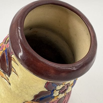 Charles CATTEAU (1880-1966). Vase Boch Keramis...