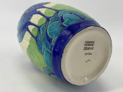Charles CATTEAU (1880-1966). Vase Boch Keramis...