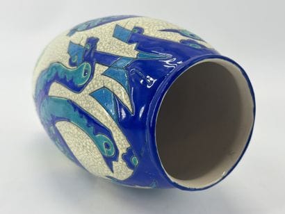 Charles CATTEAU (1880-1966). Vase Boch Keramis...