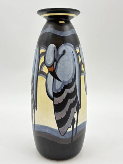 Charles CATTEAU (1880-1966). Vase Boch Keramis...