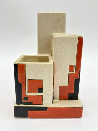 Charles CATTEAU (1880-1966). Vase Boch Keramis...
