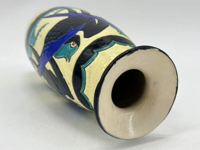 Charles CATTEAU (1880-1966). Vase Boch Keramis...