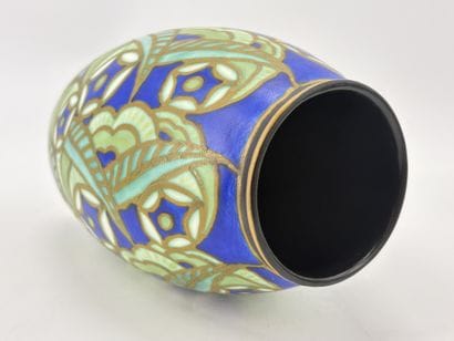 Charles CATTEAU (1880-1966). Vase Boch Keramis...