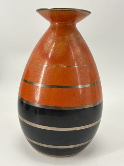 Charles CATTEAU (1880-1966). Vase Boch Keramis...