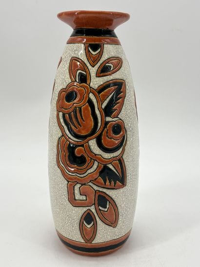 Charles CATTEAU (1880-1966). Vase Boch Keramis...