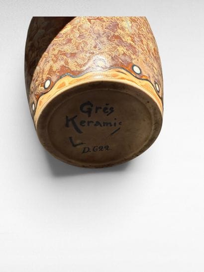 Charles CATTEAU (1880-1966). Vase Boch Keramis...