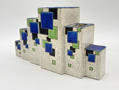 Charles CATTEAU (1880-1966). Vase Boch Keramis...