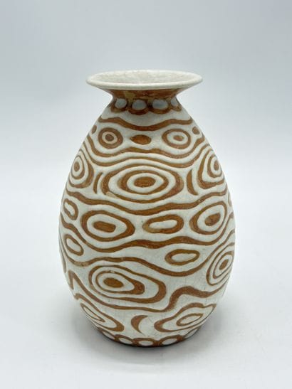 Charles CATTEAU (1880-1966). Vase Boch Keramis...