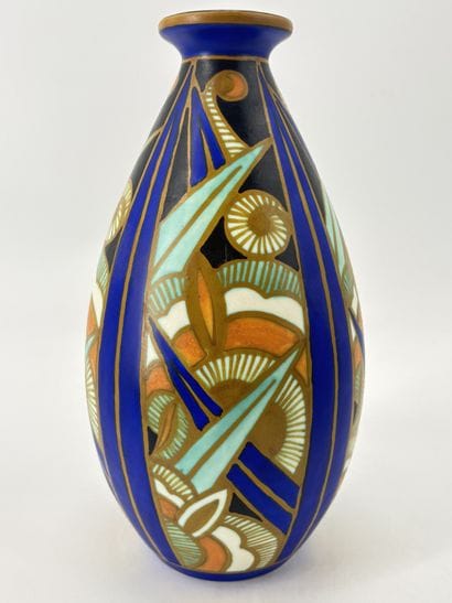 Charles CATTEAU (1880-1966). Vase Boch Keramis...