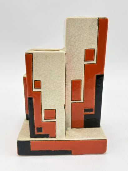 Charles CATTEAU (1880-1966). Vase Boch Keramis...