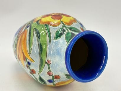 Charles CATTEAU (1880-1966). Vase Boch Keramis...