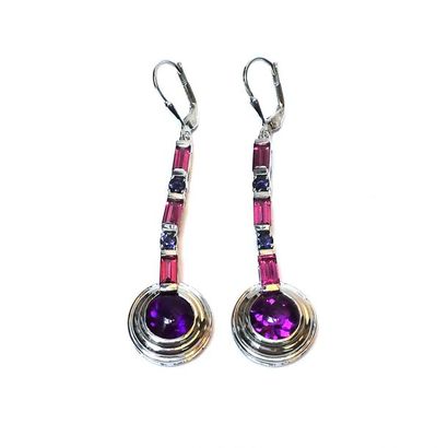 PAIRE DE PENDANTS d'oreilles en argent 925/°°...