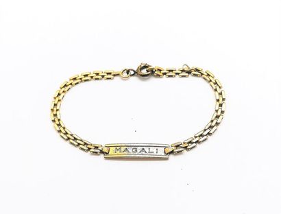 GOURMETTE de bébé en or jaune 18K (750/°°),...