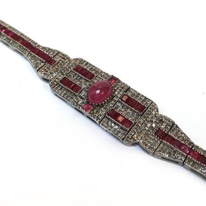 BRACELET en argent 925/°° articulé, de forme...