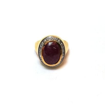 BAGUE chevalière en argent doré (vermeil)...