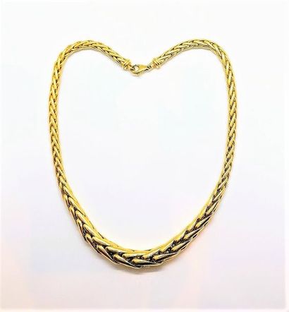COLLIER en or jaune 18K (750/°°), maille...