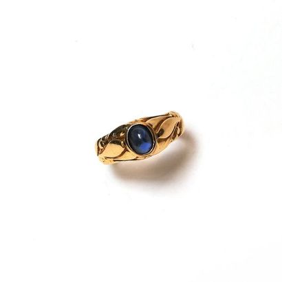 BAGUE en or jaune 18k (750/°°) à monture...