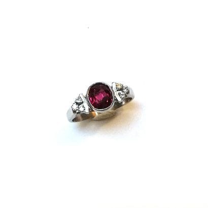 BAGUE en or et argent (poinçon hibou et cygne)...