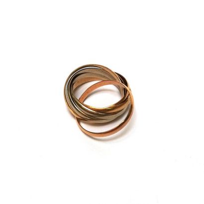 BAGUE multi-anneaux en or jaune rose et gris...