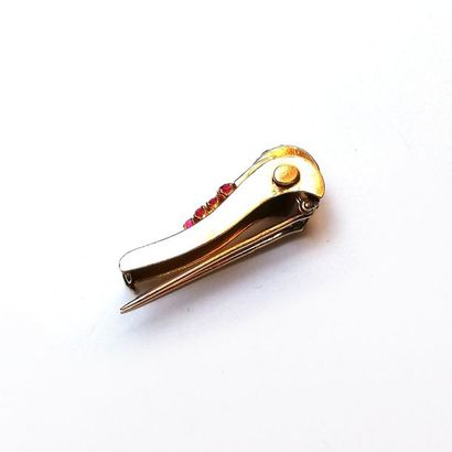 CLIP DE CORSAGE en or jaune 18k (750/°°)...