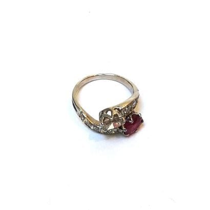 BAGUE TOI & MOI en or gris 18k (750/°°) ornée...