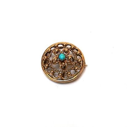 BROCHE PENDENTIF ronde en or 18k (750/°°)...