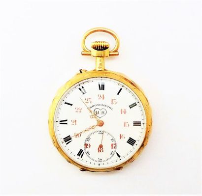 MONTRE A GOUSSET en or jaune 18K (750/°°),...