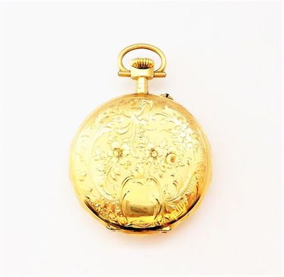 MONTRE A GOUSSET en or jaune 18K (750/°°),...