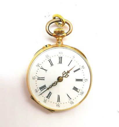 MONTRE A GOUSSET en or jaune 18K (750/°°),...