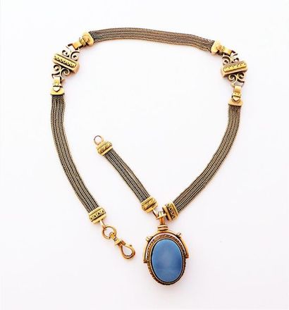 CHAINE en or jaune 18K (750/°°) giletière...