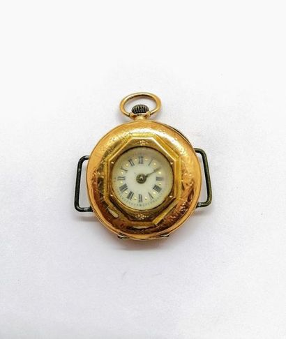 MONTRE A GOUSSET en or jaune 18K (750/°°),...