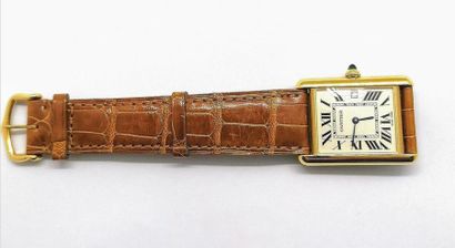 CARTIER - MONTRE BRACELETen or 18K (750/°°)...
