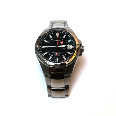 SEIKO SPORTURA Montre d'homme ronde en acier,...