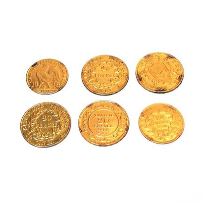 6 pièces d'or:

10 francs Marianne 1911

10...