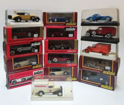 LOT Solido (L'âge d'or) de 16 véhicules divers....