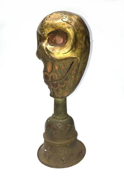 Bell surmounted by a head of Citipati (Dharmapala)...