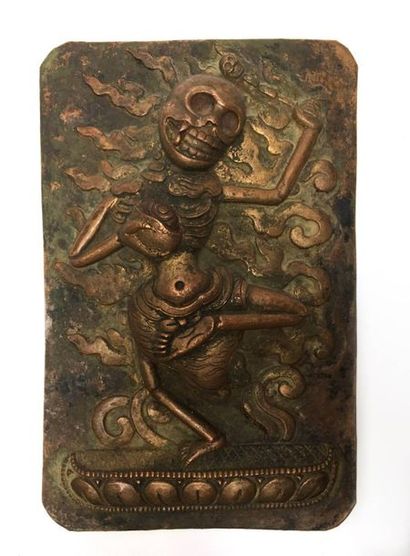 Plate representing Citipati (Dharmapala)...