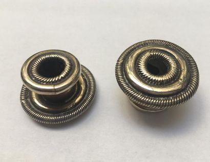 Pair of earrings. Silver plated metal. Indonesia,...