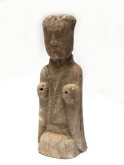 Served in polychrome terracotta. China, Han,...