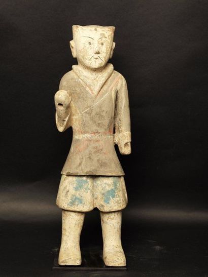 Standing archer and his quiver, in polychrome...