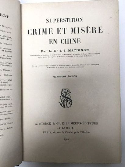 MATIGNON (J.J.).

Superstition, crime and...